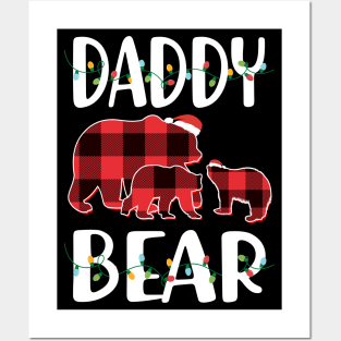 Daddy Bear Red Plaid Christmas Pajama Matching Family Gift Posters and Art